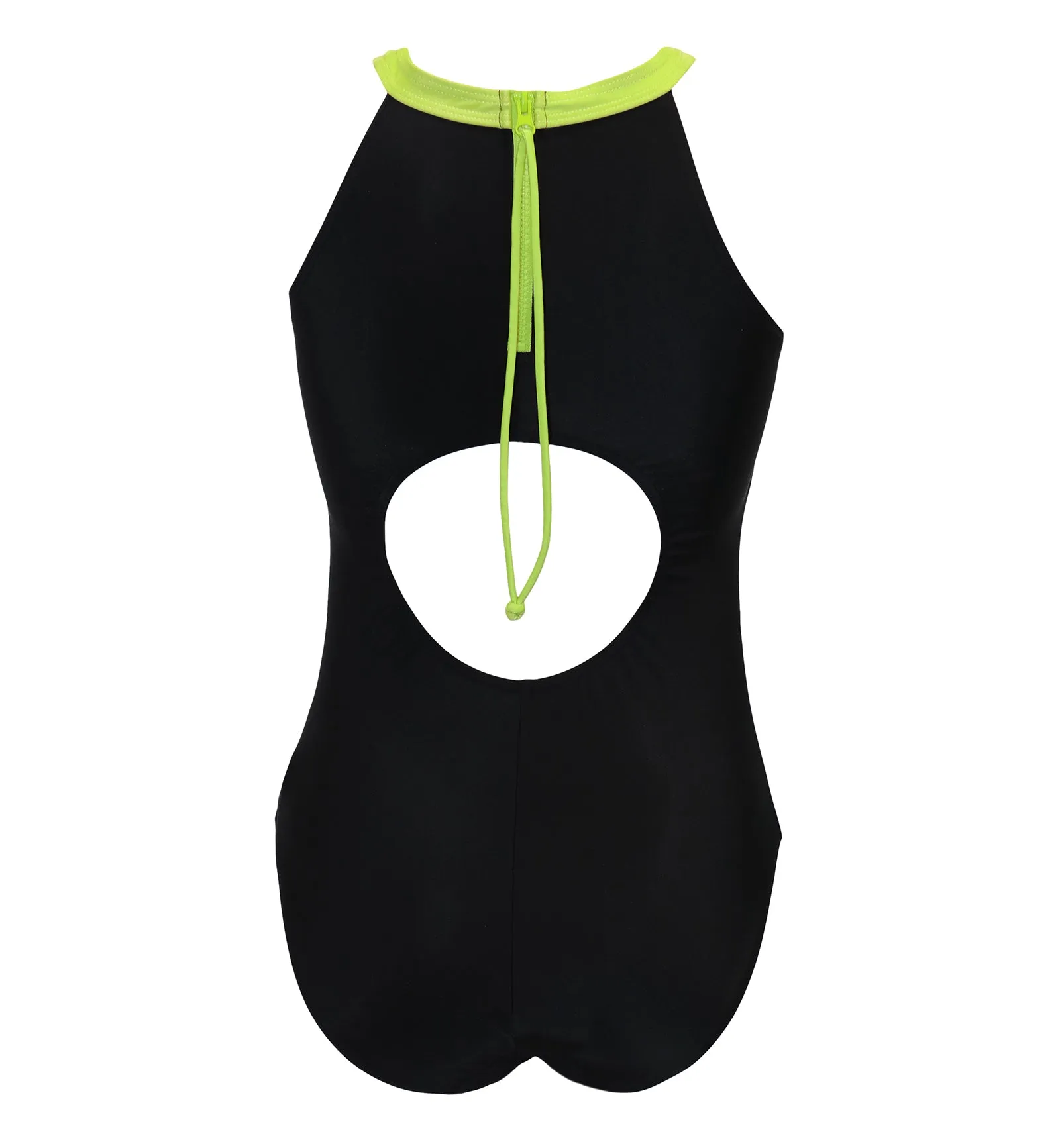 Pour Moi Energy Chlorine Resistant High Leg Swimsuit (1440) - Black/Lime