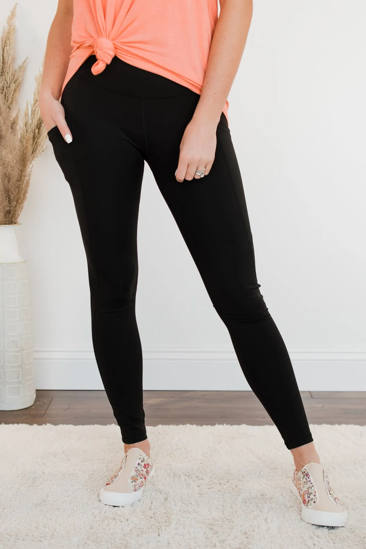 Pulse Basics Jump Right In Athleisure Leggings- Black