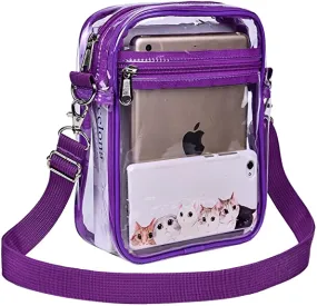 Rachel Clear Crossbody Purse in Purple