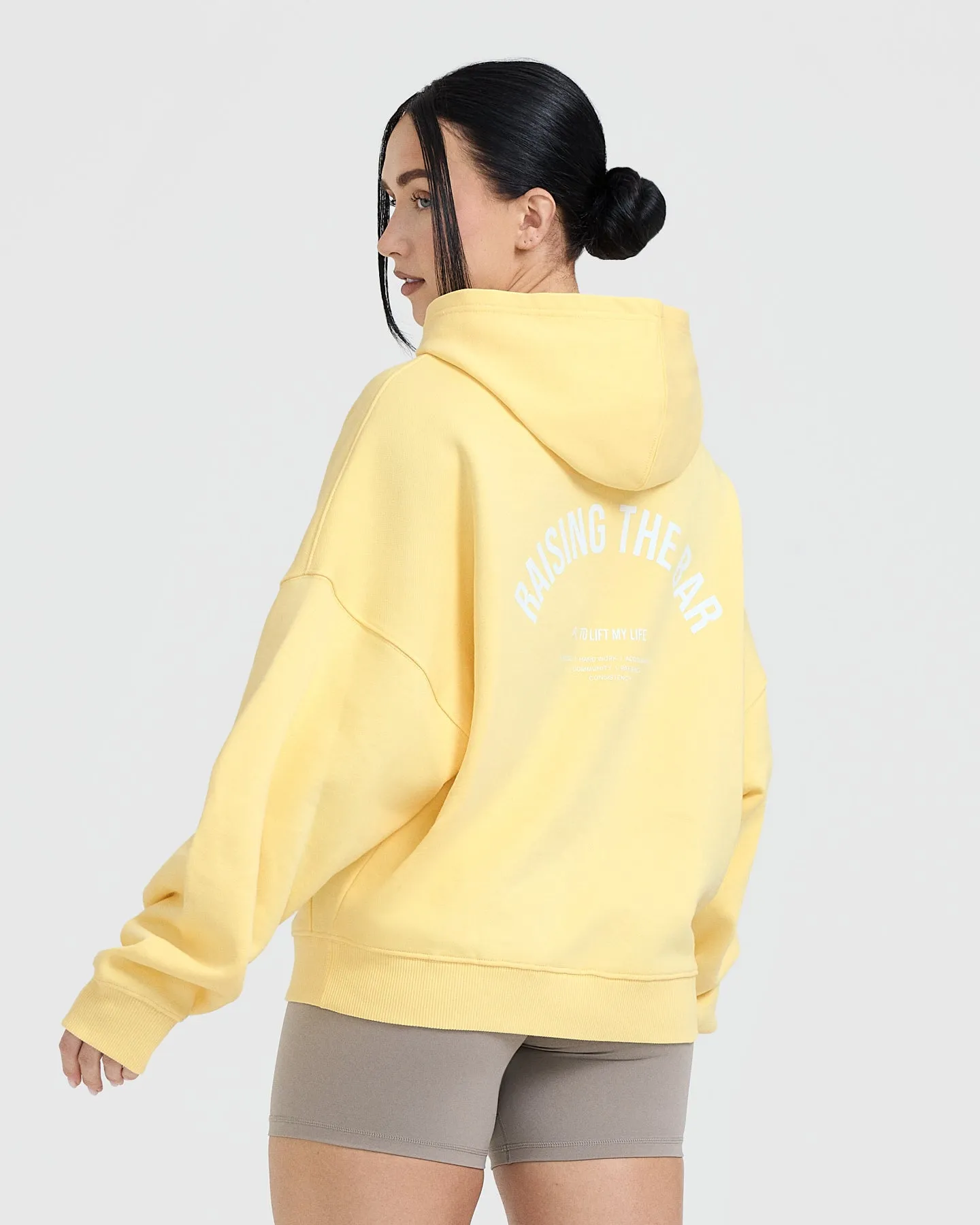 Raising the Bar Graphic Unisex Oversized Hoodie | Sherbert Yellow