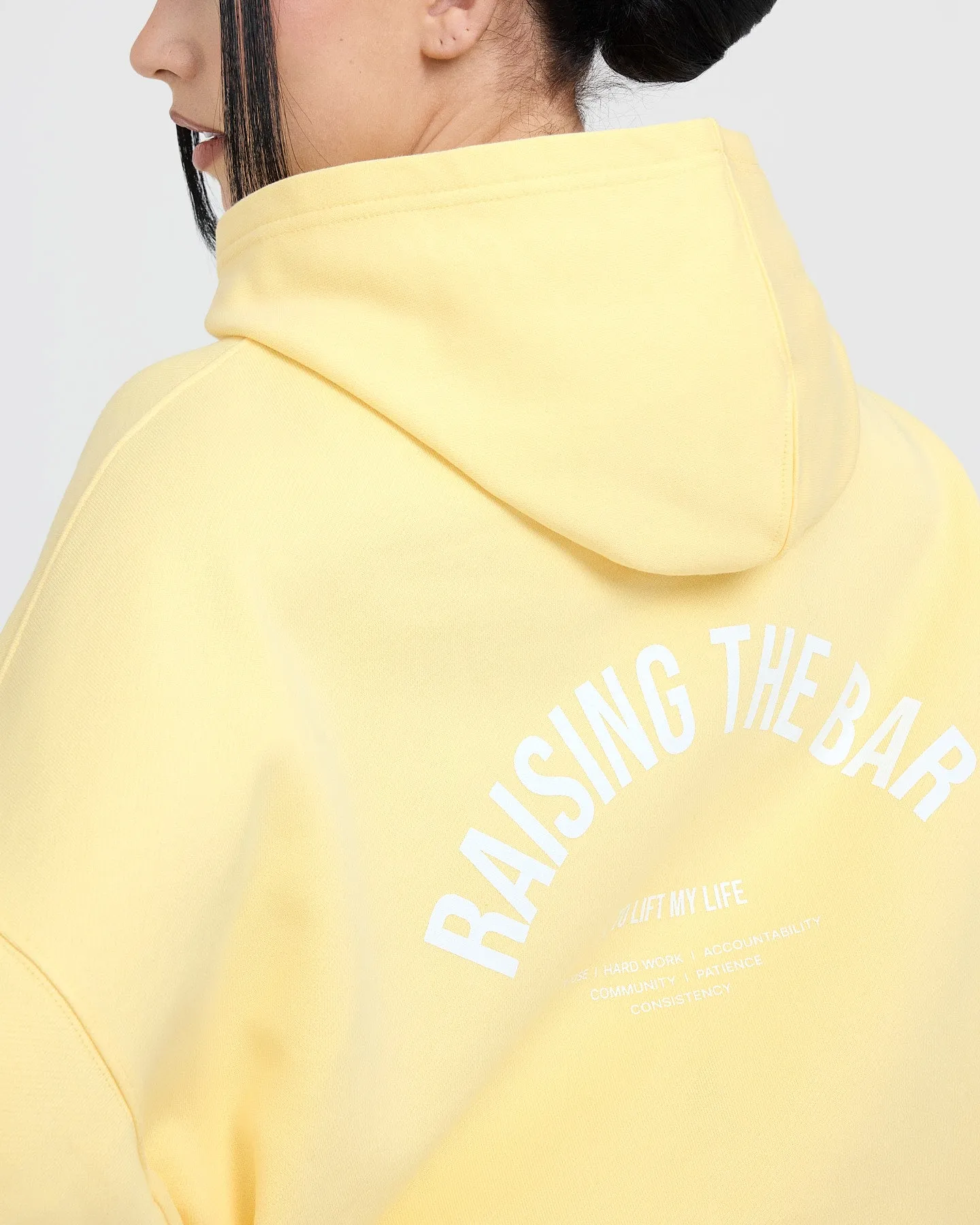 Raising the Bar Graphic Unisex Oversized Hoodie | Sherbert Yellow