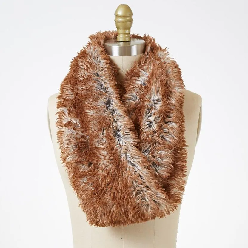 Red Fox Luxury Faux Fur Infinity Scarf