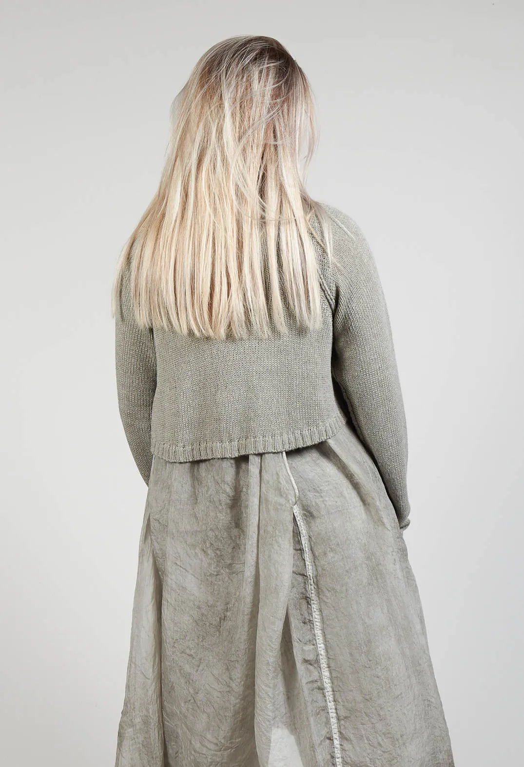 Ribbed Cardigan in Hay Cloud