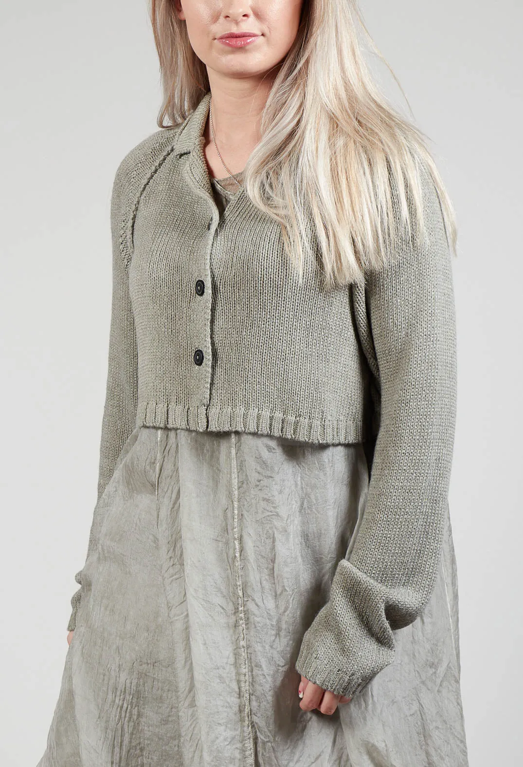 Ribbed Cardigan in Hay Cloud