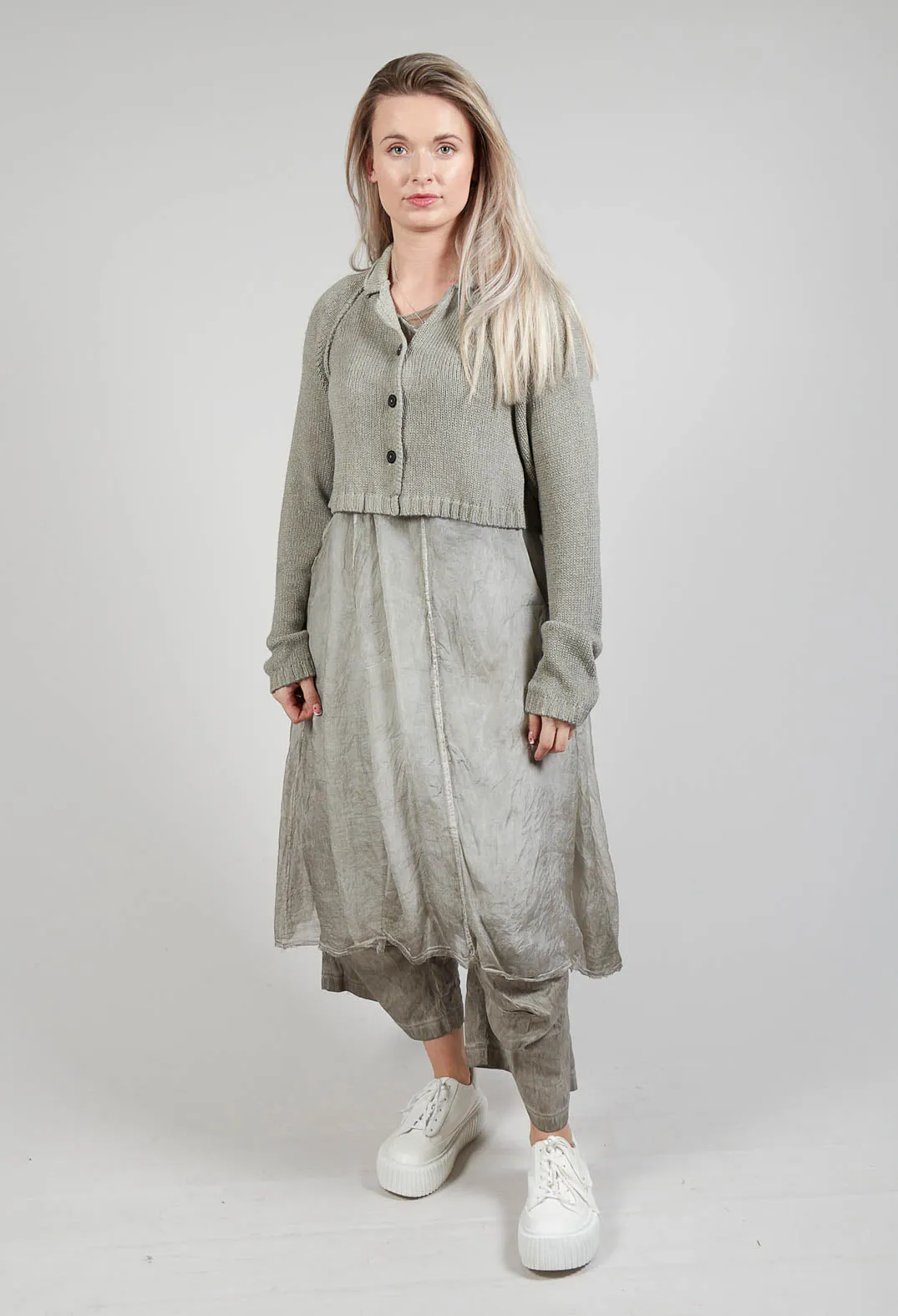 Ribbed Cardigan in Hay Cloud