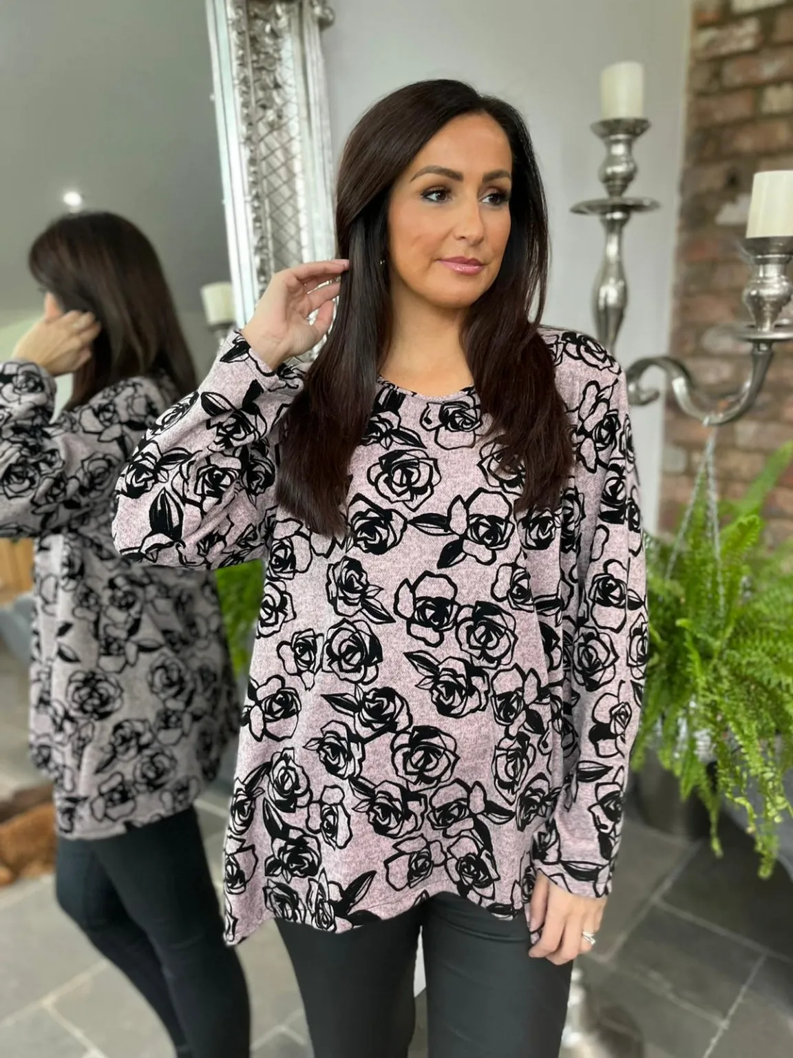 Rose Pattern Top Georgie