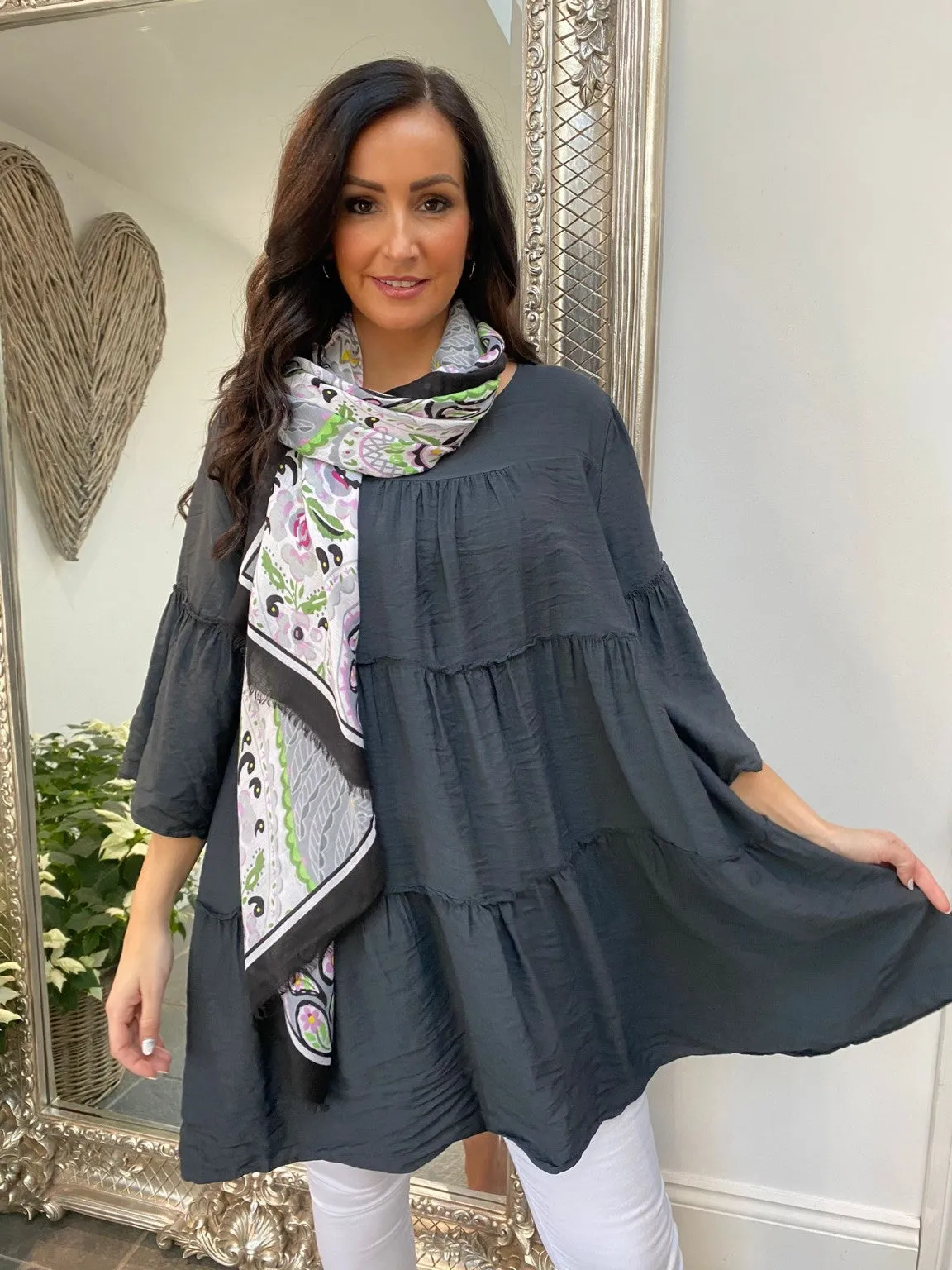 Round Neck Tiered Tunic Teri