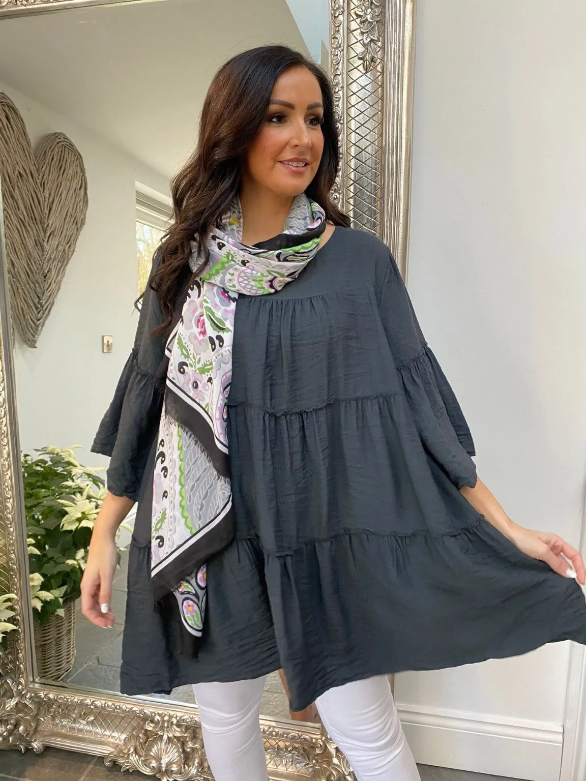 Round Neck Tiered Tunic Teri