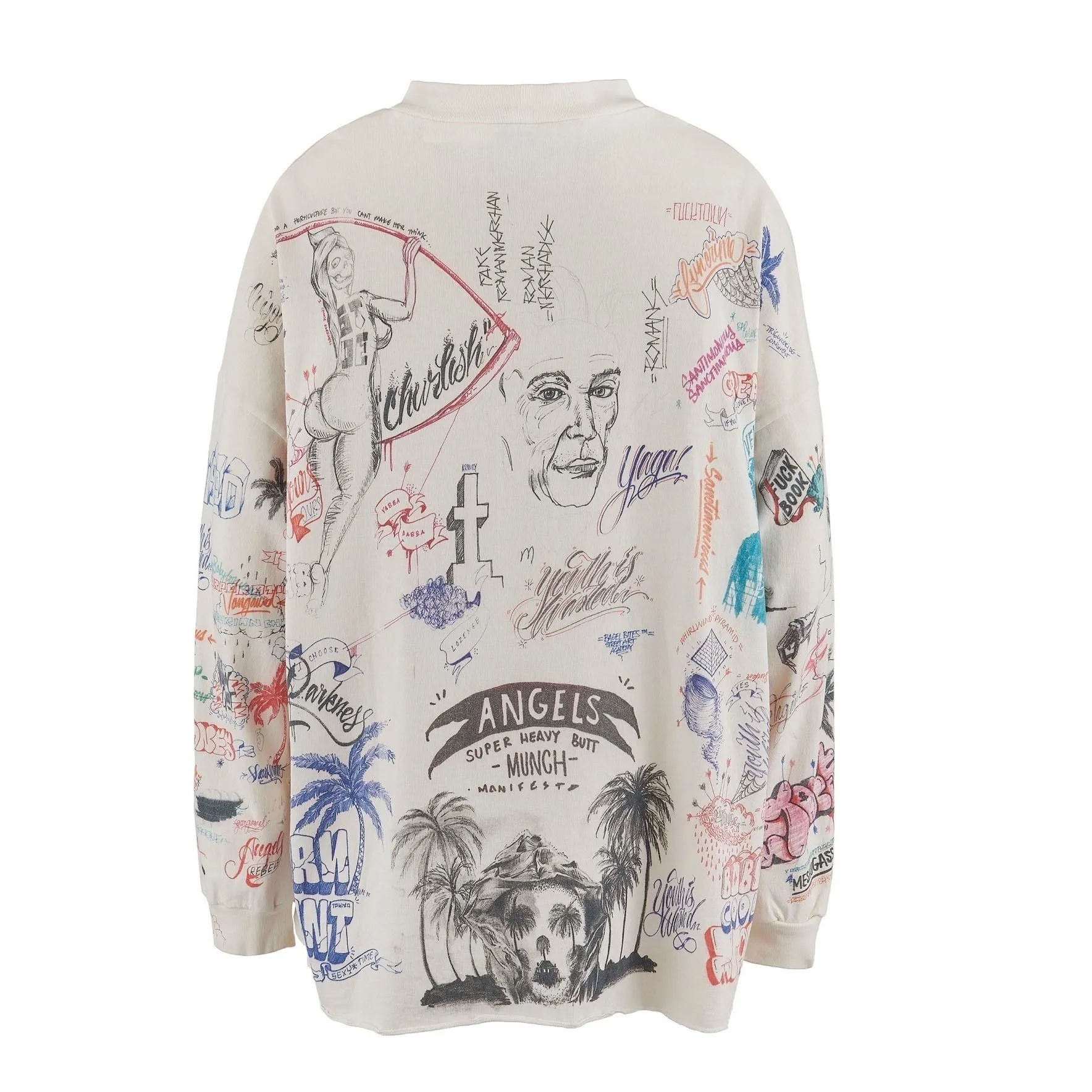 Saint Mxxxxxx  |Crew Neck Unisex Street Style Long Sleeves Cotton