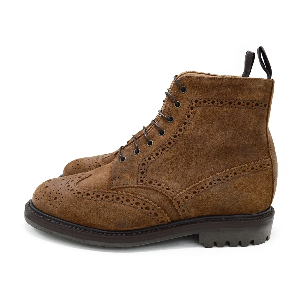 Sanders Cheltenham- Snuff Waxy Suede Brogue Boot