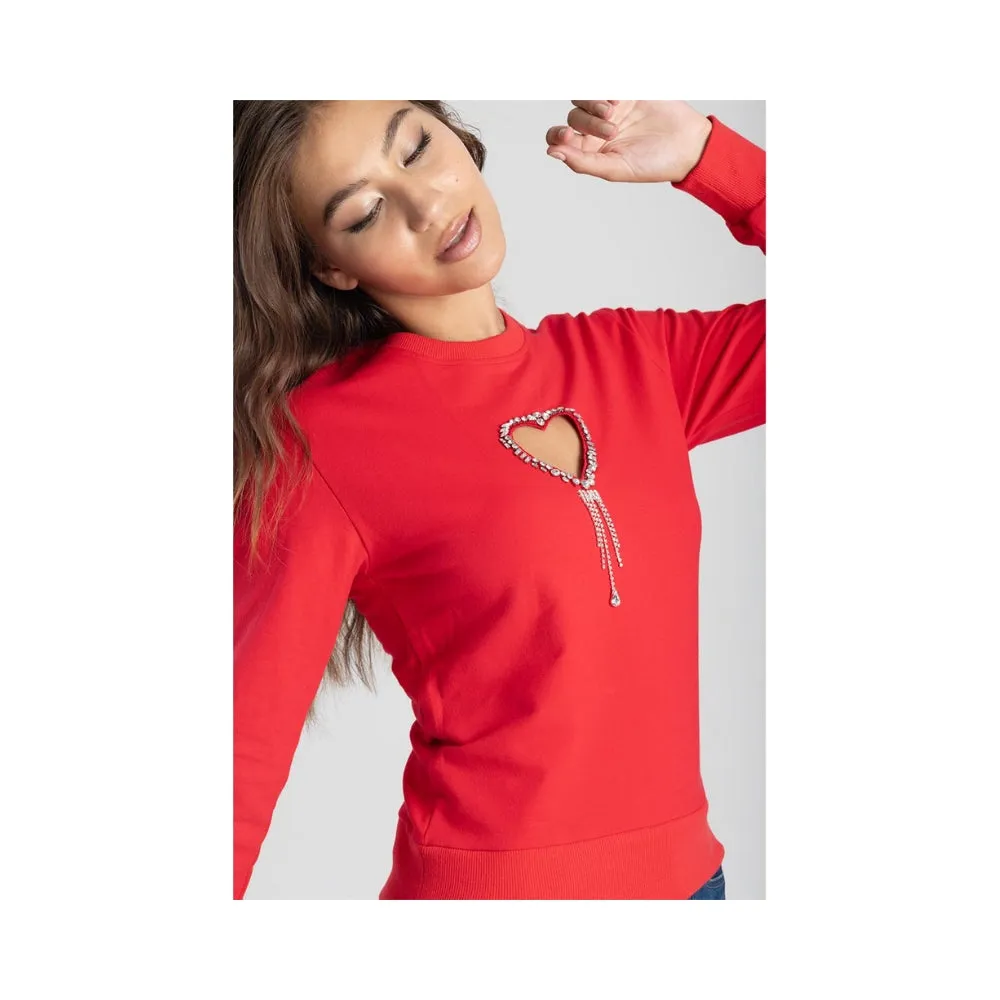 Sissyboy T30182 Sweat Top With Bling Heart Cut-Out