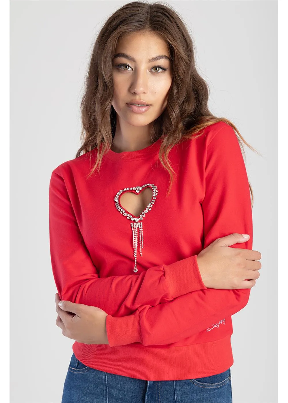 Sissyboy T30182 Sweat Top With Bling Heart Cut-Out