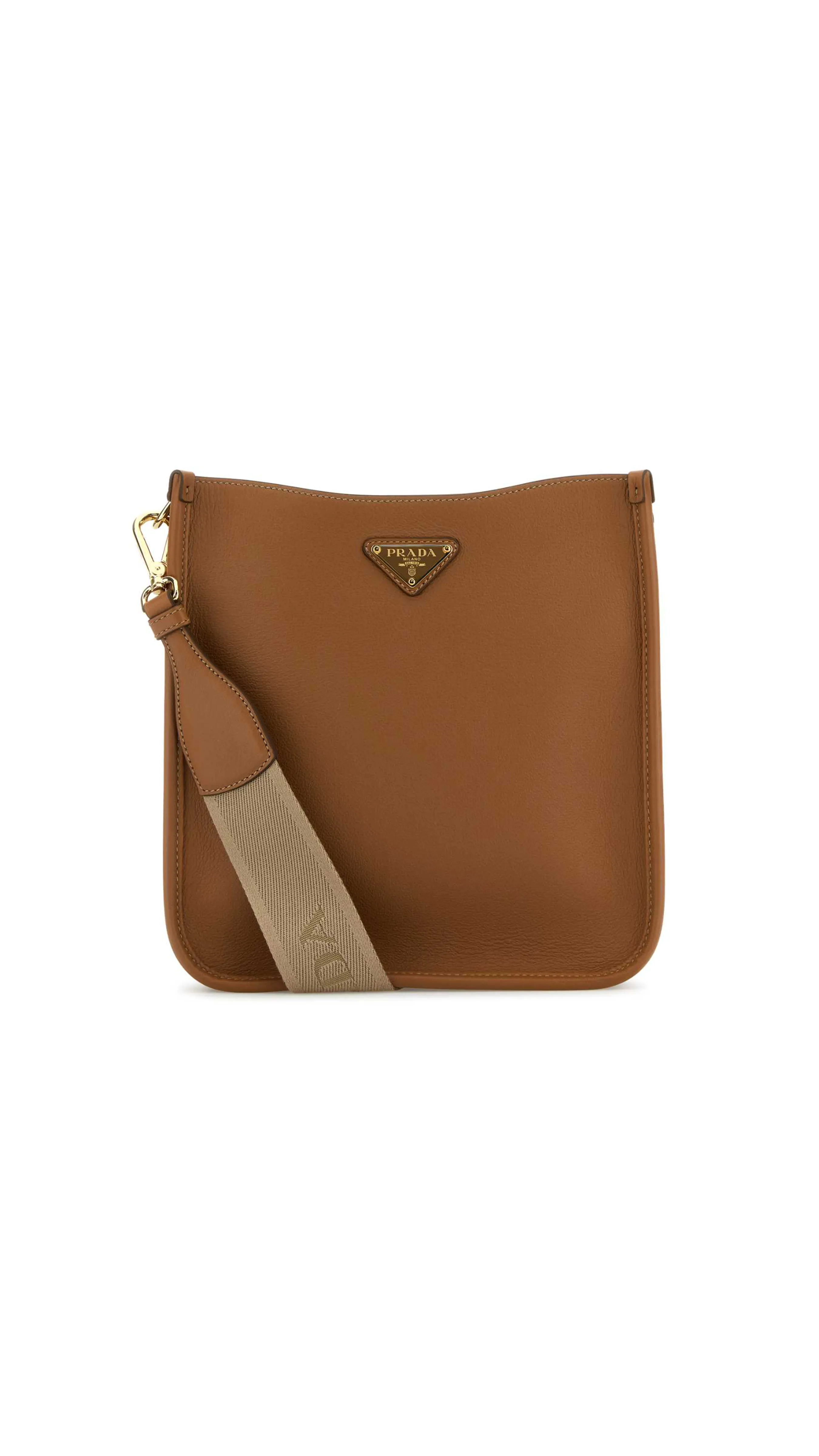 Small Nappa Leather Crossbody - Caramel