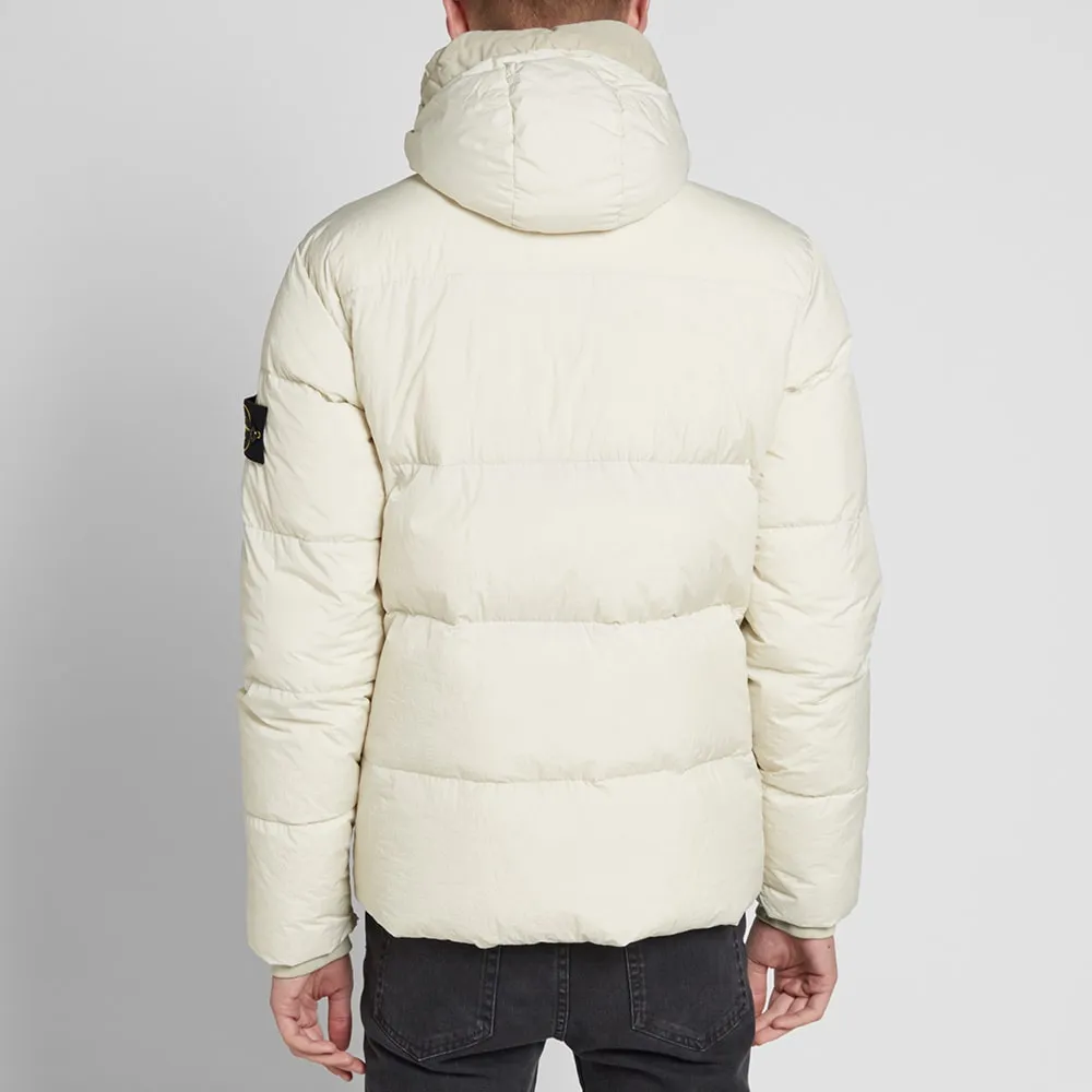 Stone Island Crinkle Reps Hooded Down JacketOff White