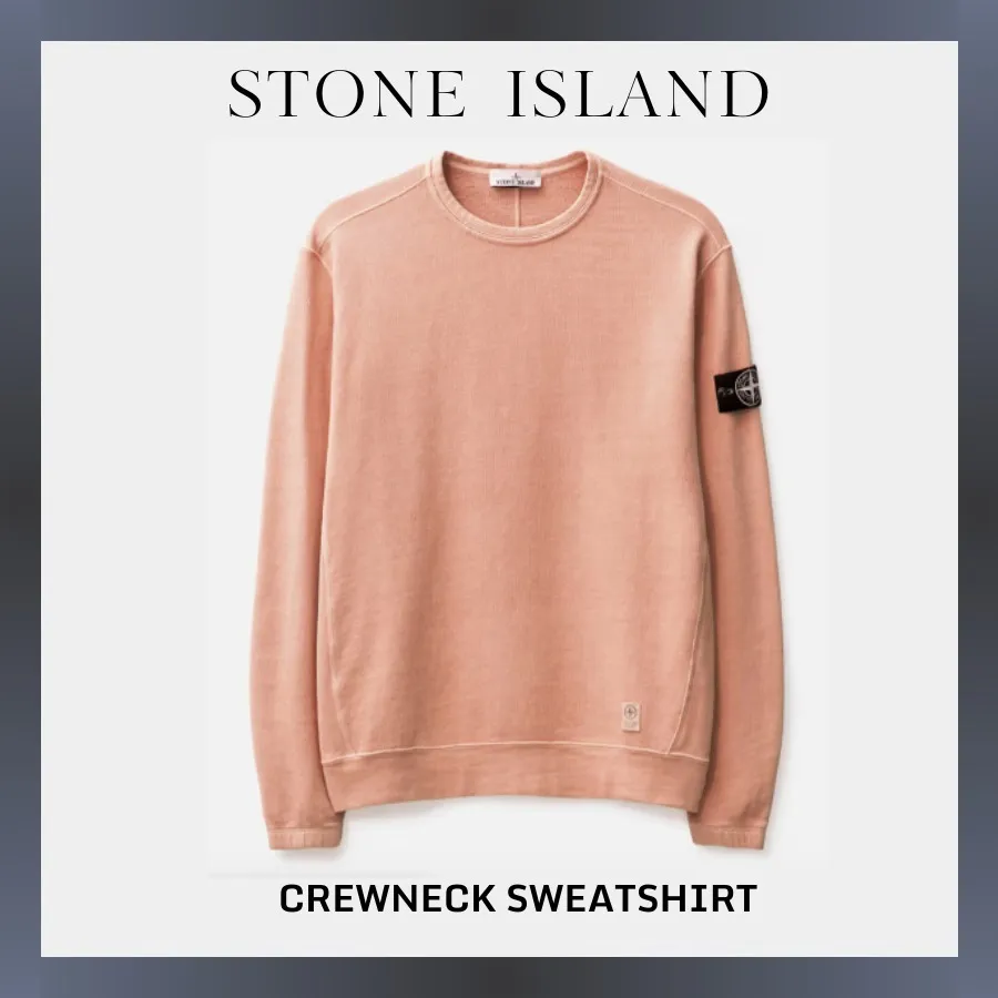 STONE ISLAND  |Pullovers Street Style Long Sleeves Cotton Logo Sweatshirts