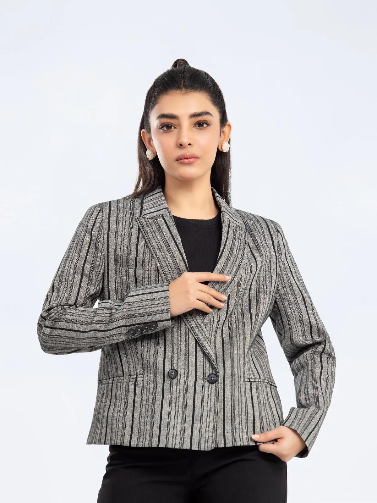 Striped Cotton Blazer - FWTB23-002