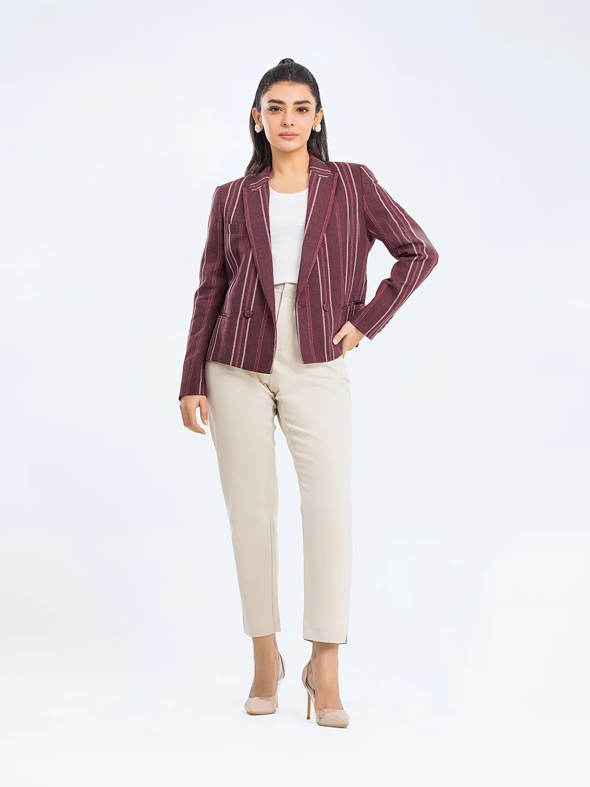 Striped Cotton Blazer - FWTB23-004