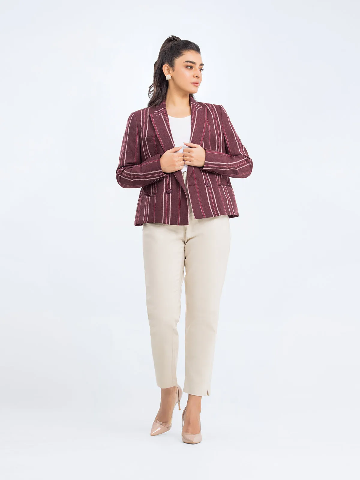 Striped Cotton Blazer - FWTB23-004