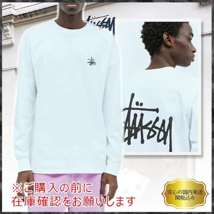 STUSSY  |Crew Neck Street Style Long Sleeves Cotton