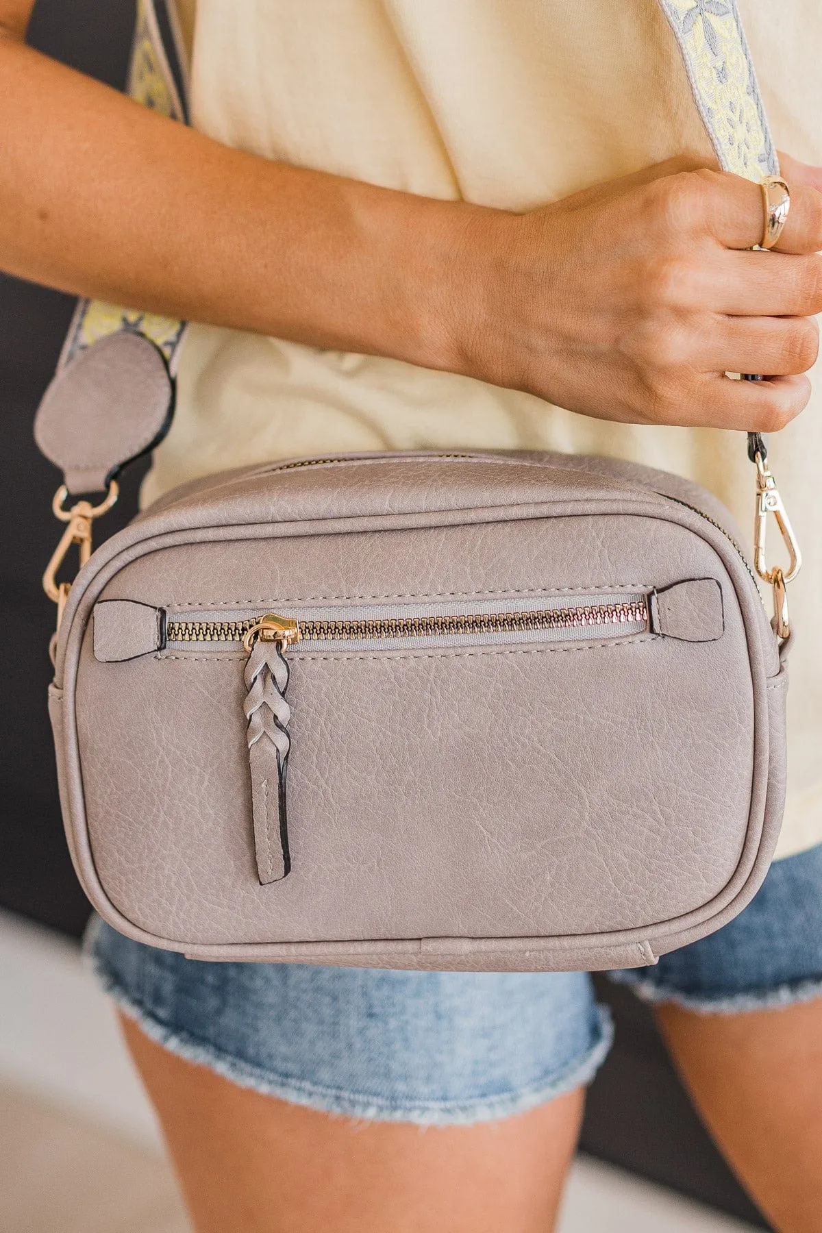 Sweet Endeavors Crossbody Purse- Grey