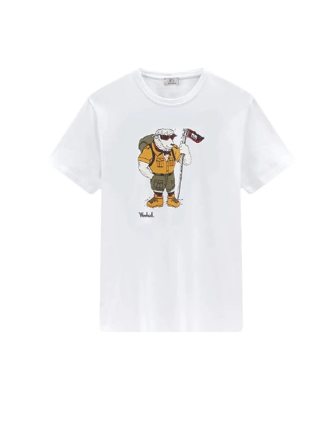 T-shirt Woolrich uomo Animated Sheep TE0095 bianca PE23