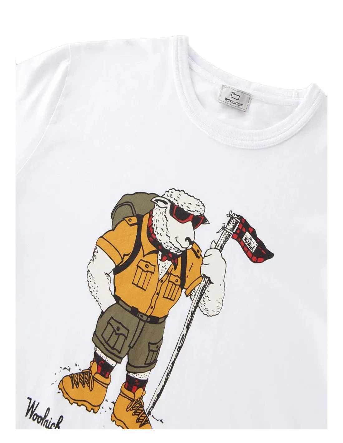 T-shirt Woolrich uomo Animated Sheep TE0095 bianca PE23