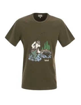 T-shirt Woolrich uomo Animated Sheep TE0095 verde PE23