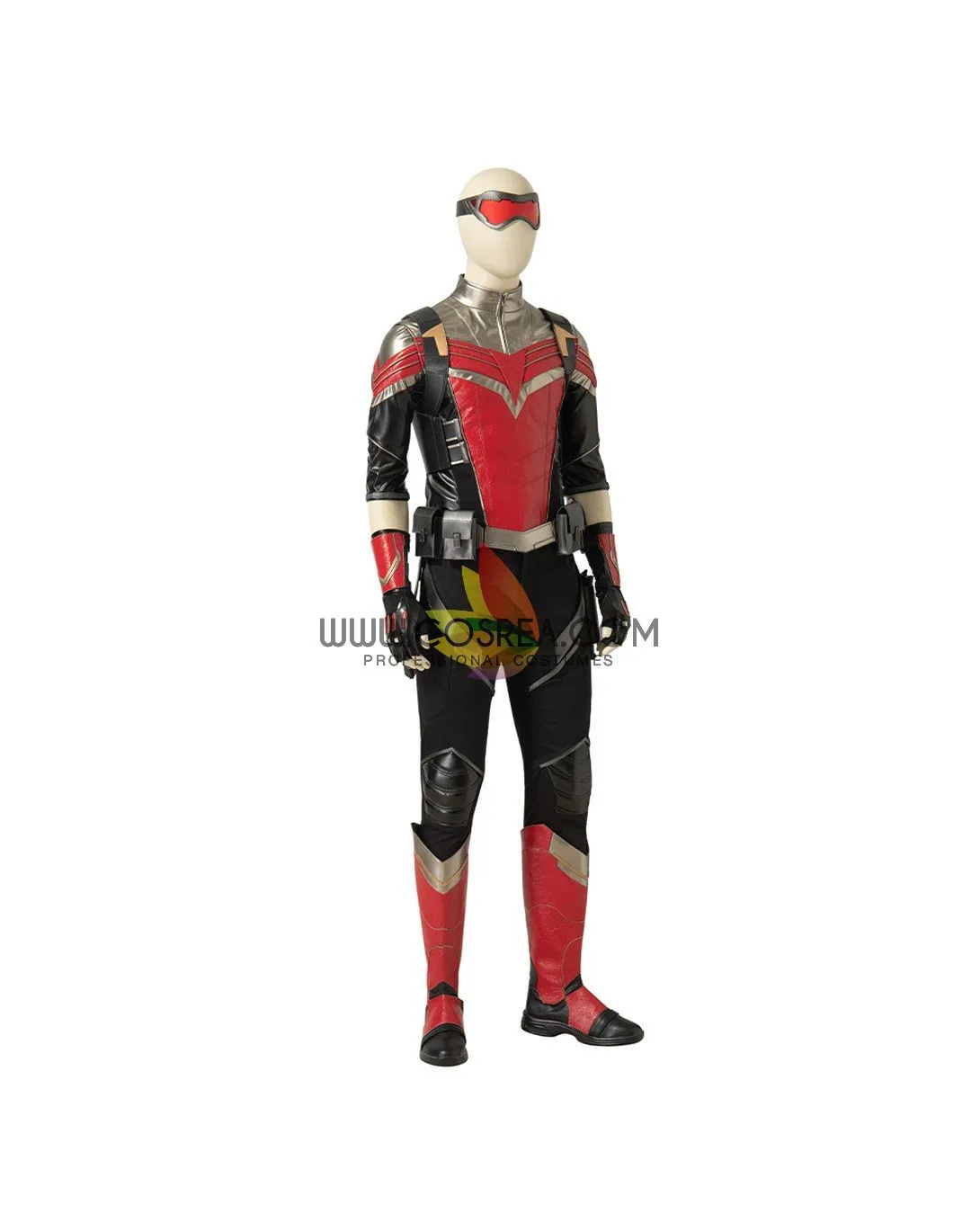 The Falcon And Winter Soldier TV Series  Black And Red Full PU Leather Version Cosplay Costume