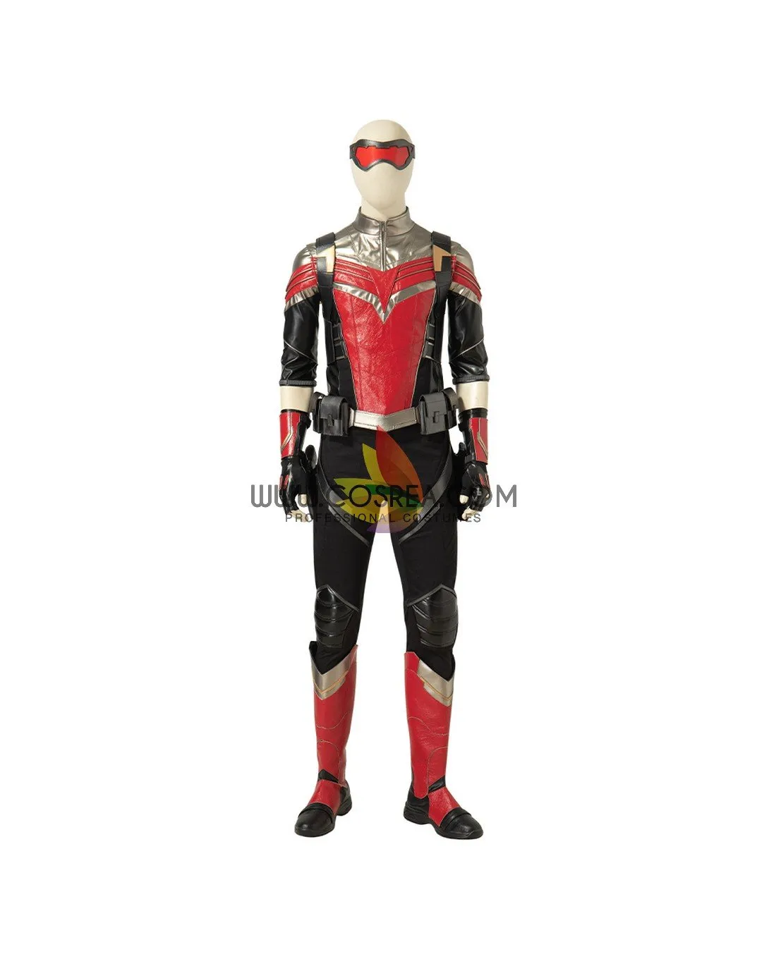 The Falcon And Winter Soldier TV Series  Black And Red Full PU Leather Version Cosplay Costume