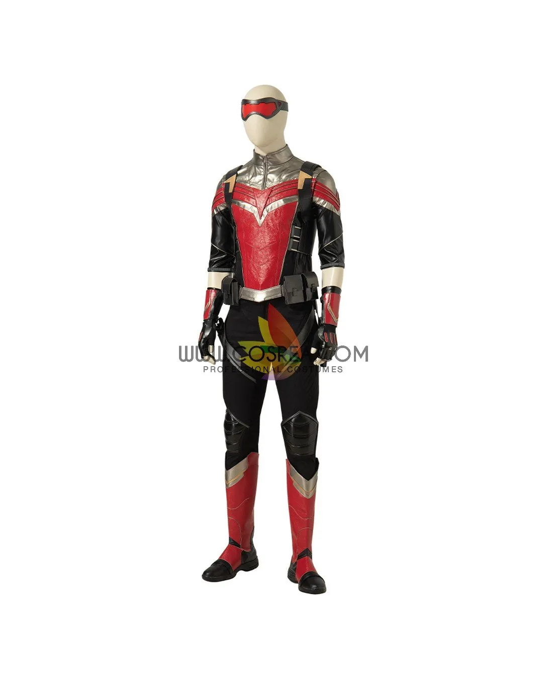 The Falcon And Winter Soldier TV Series  Black And Red Full PU Leather Version Cosplay Costume