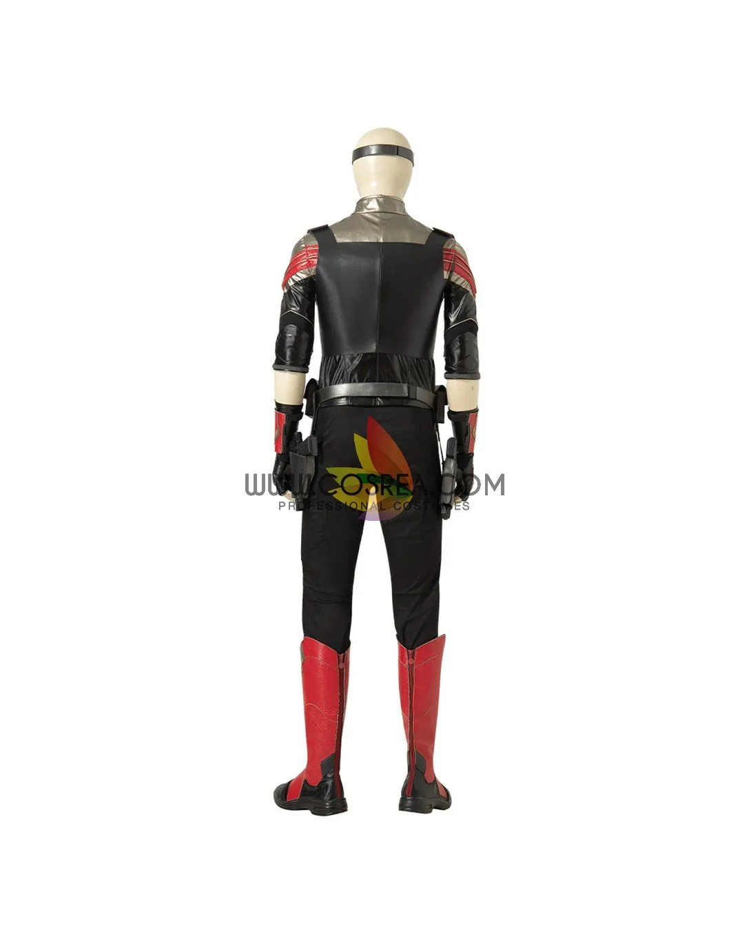 The Falcon And Winter Soldier TV Series  Black And Red Full PU Leather Version Cosplay Costume