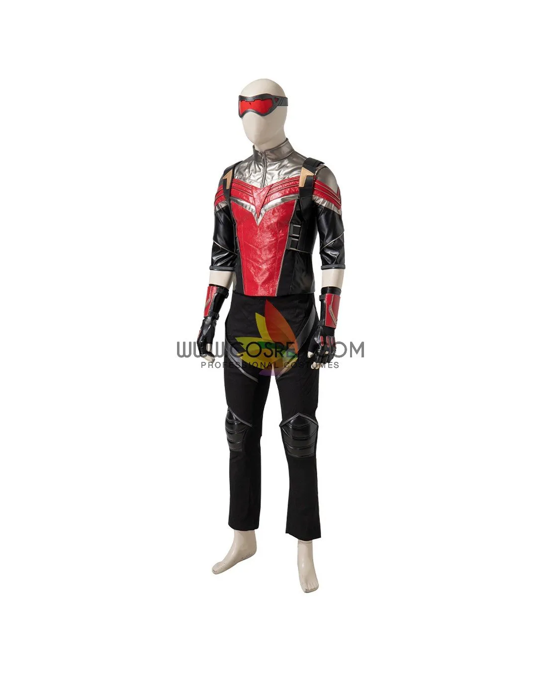 The Falcon And Winter Soldier TV Series  Black And Red Full PU Leather Version Cosplay Costume