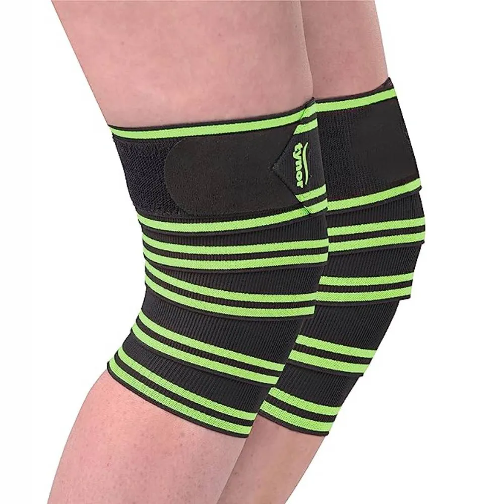 TYNOR Weight Lifting Knee Wrap (Green)