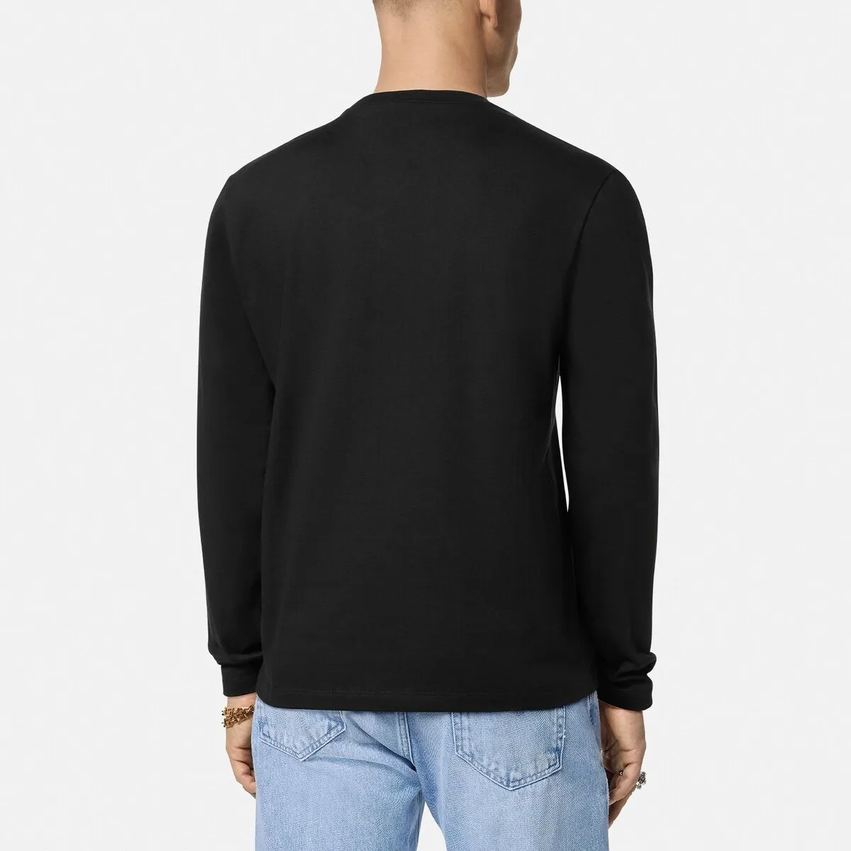 VERSACE  |Crew Neck Street Style Long Sleeves Plain Cotton