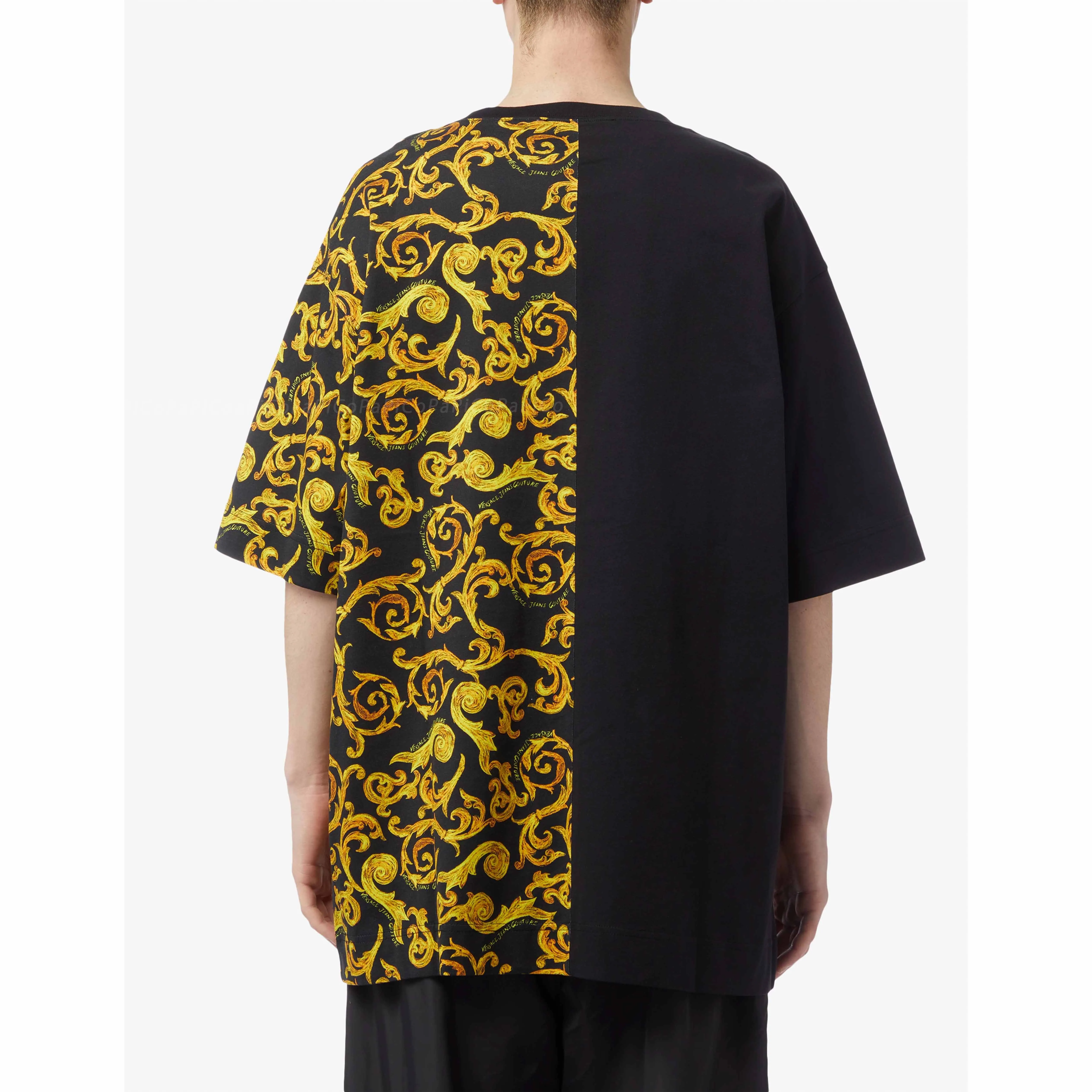 VERSACE JEANS  |Crew Neck Flower Patterns Unisex Cotton Short Sleeves Logo