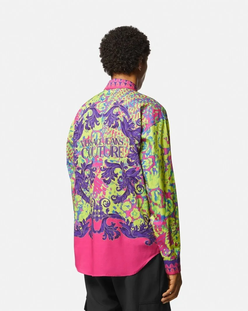 VERSACE JEANS  |Monogram Street Style Long Sleeves Cotton Tribal Logo Shirts