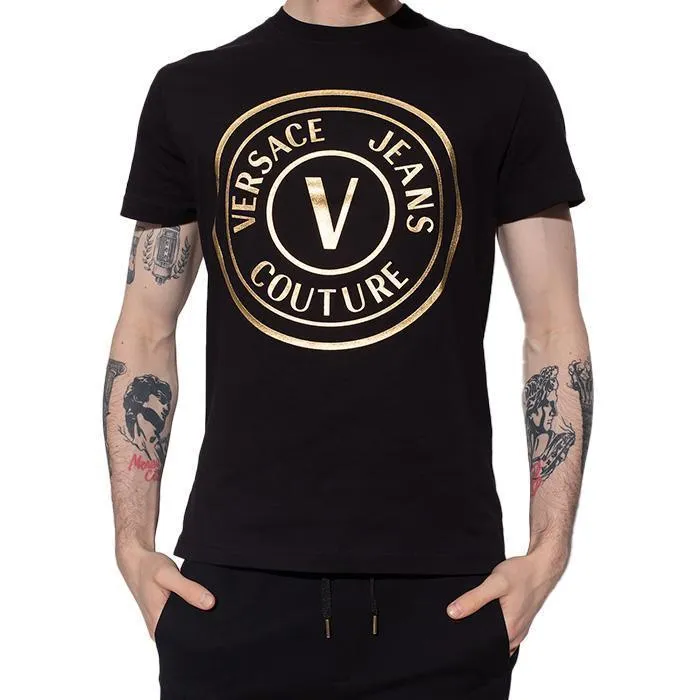 VERSACE JEANS  |Unisex Street Style Plain Cotton Oversized Logo T-Shirts