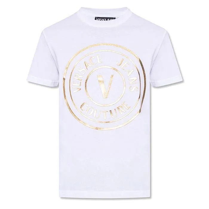 VERSACE JEANS  |Unisex Street Style Plain Cotton Oversized Logo T-Shirts