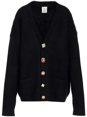 Vetements Embellished-Button Knit Cardigan