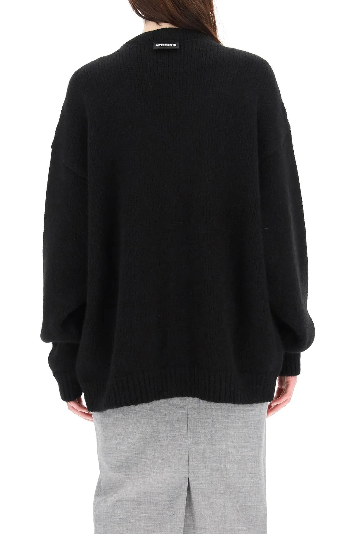 Vetements Embellished-Button Knit Cardigan