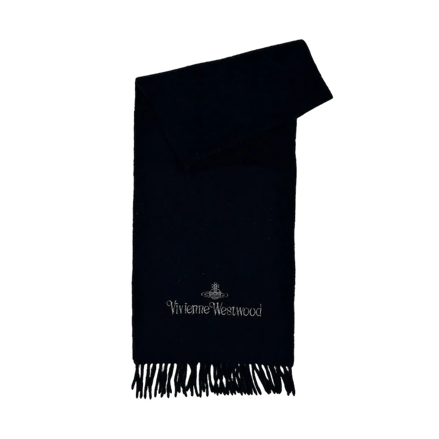 VIVIENNE WESTWOOD MAN EMBROIDERED SCARF - DARK NAVY