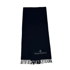 VIVIENNE WESTWOOD MAN EMBROIDERED SCARF - DARK NAVY