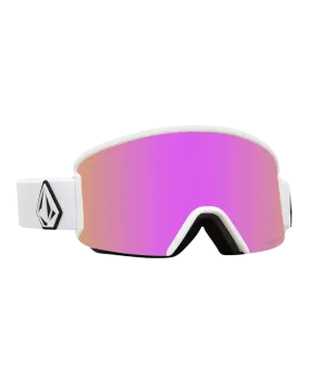 Volcom Garden Matte White Pink Goggles - Pink Chrome