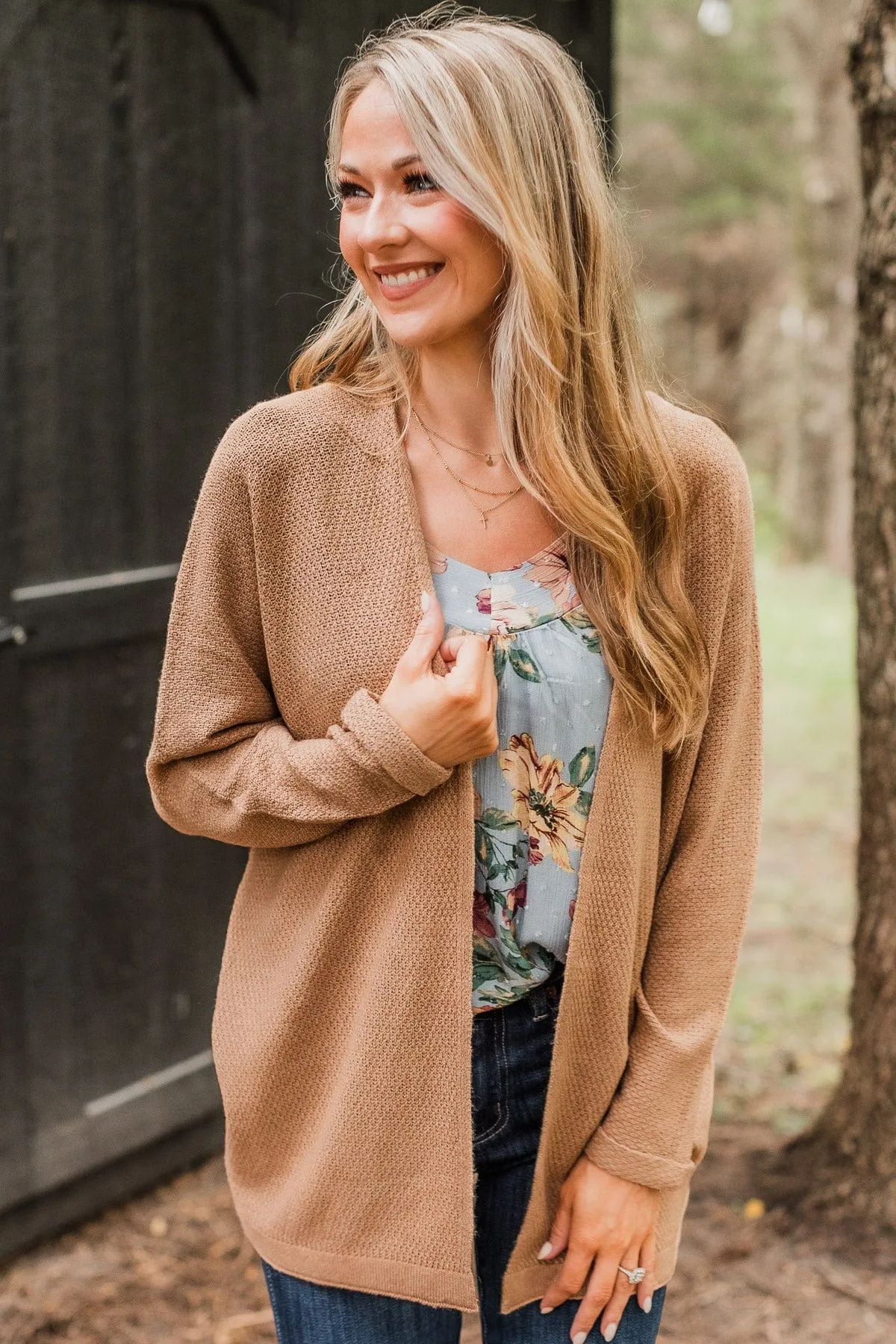 Warm Welcomes Knit Cardigan- Camel