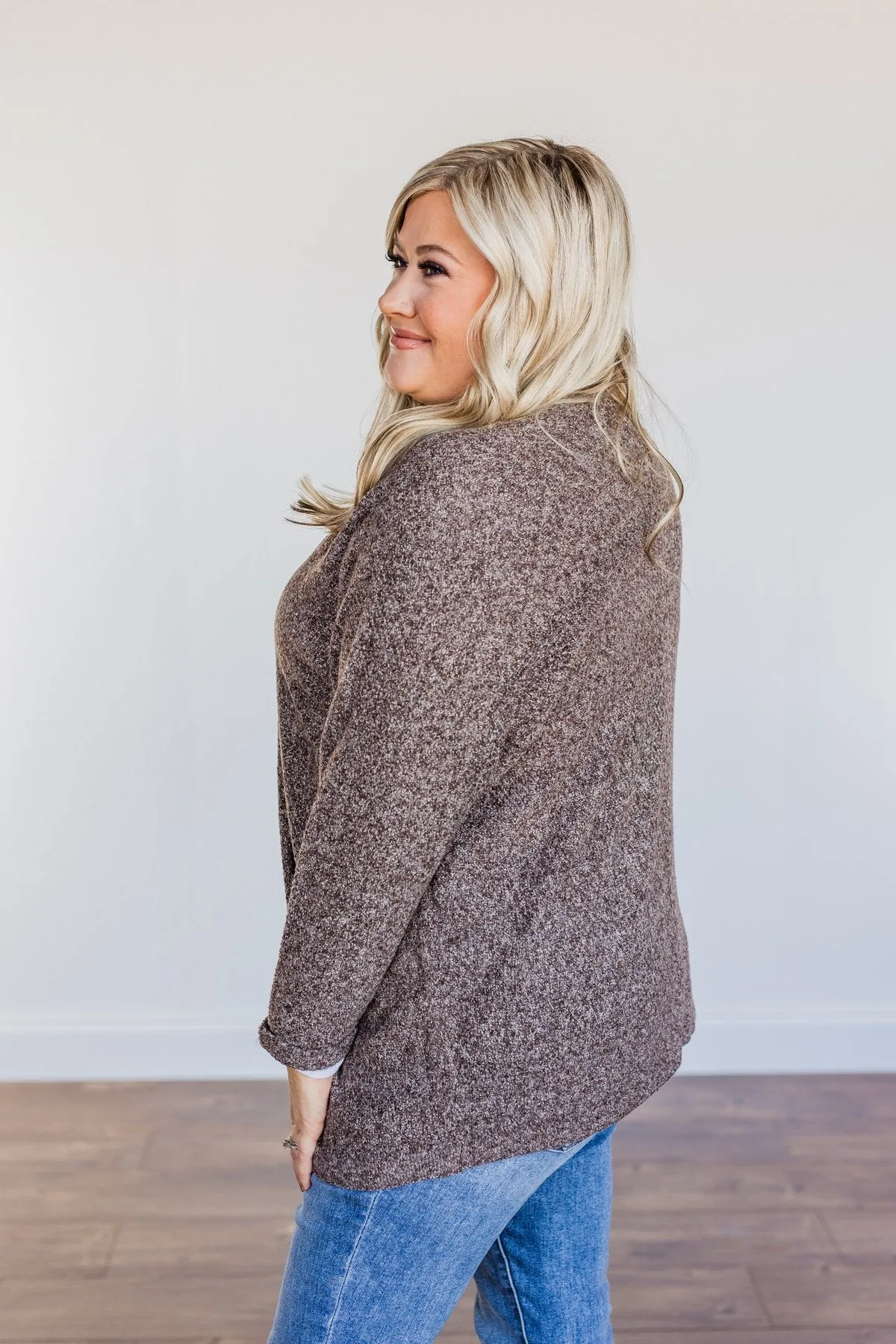 Warm Welcomes Knit Cardigan- Chocolate