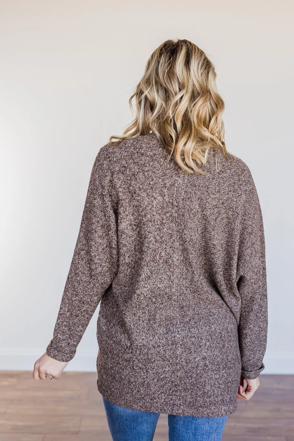 Warm Welcomes Knit Cardigan- Chocolate