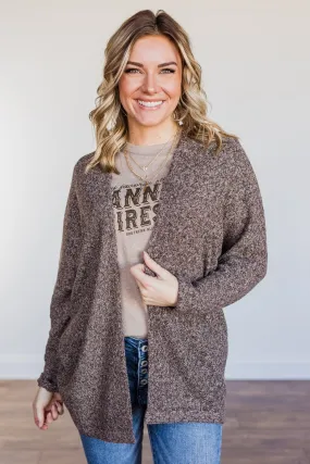 Warm Welcomes Knit Cardigan- Chocolate