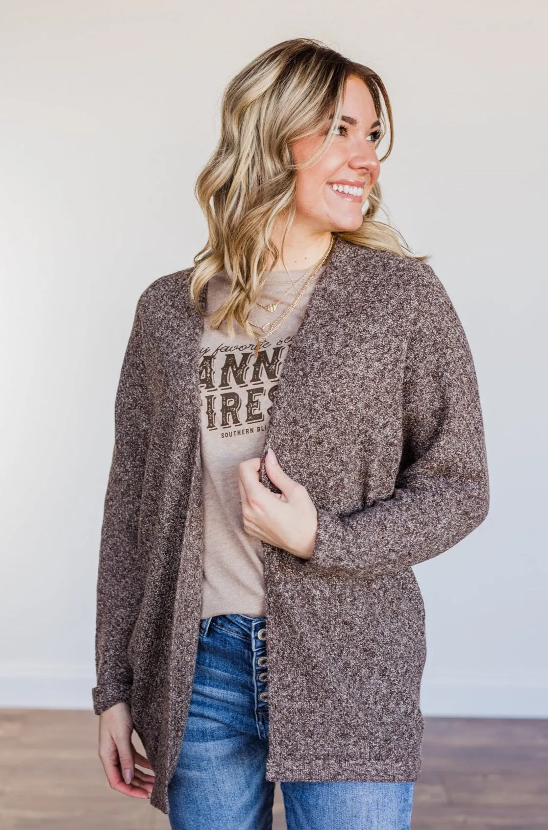 Warm Welcomes Knit Cardigan- Chocolate