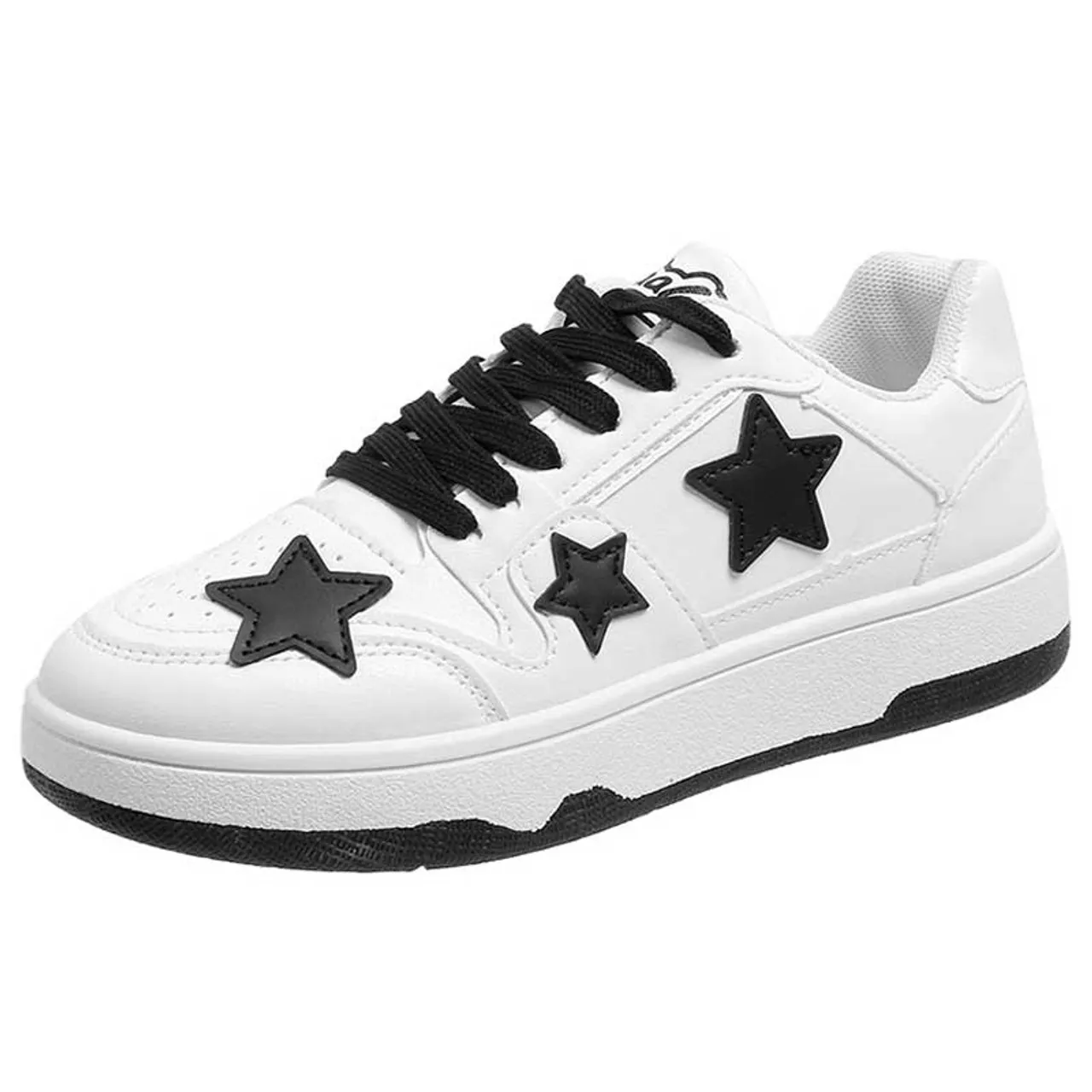 White black star pattern print shoe sneaker