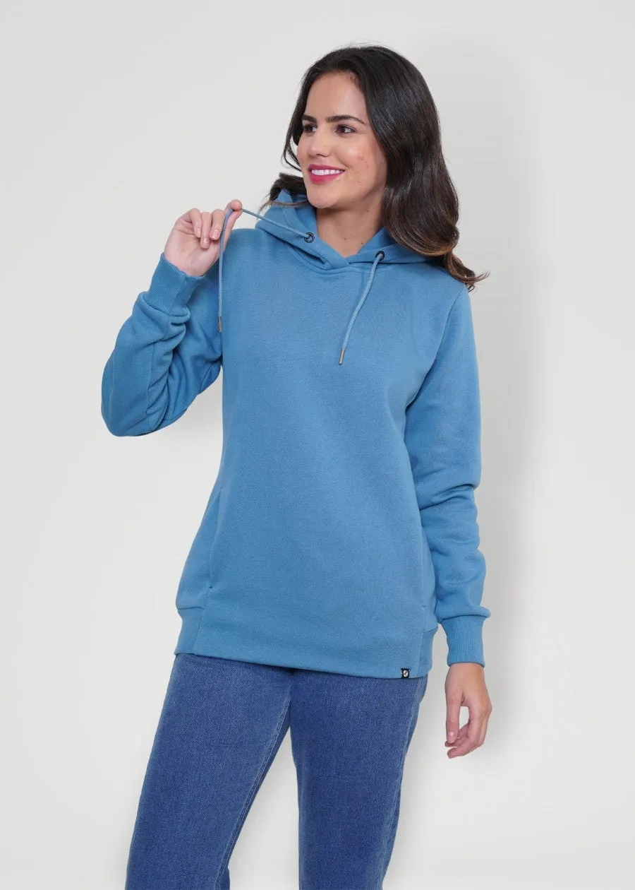 Women Fleece Hoodie Sweatshirt | Denim Blue | Pronk